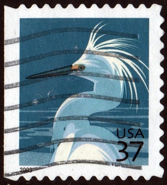 SC#3830D 37¢ Snowy Egret Booklet Single (2004) Used