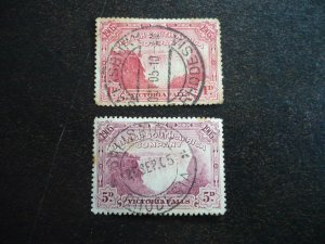 Stamps-British South Africa Company-Scott#76,78 -Used Part Set of 2 Stamps