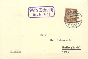 E0053 German Reich Bad Teinach Bahnhof in Germany in Halle (Saale), Harz 1934