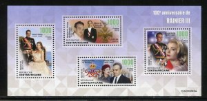 CENTRAL AFRICA 2023 100th ANNIVERSARY OF RAINIER III & GRACE KELLY SHEET MINT NH