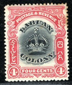 North Borneo LABUAN Stamp 4c (1902) Mint MM XBLUE41