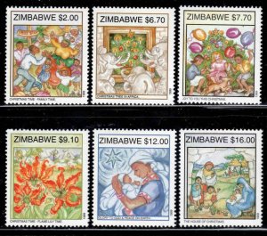 Zimbabwe #830-35 ~ Cplt Set of 6 ~ Christmas, Holiday ~ Mint, NH  (1999)