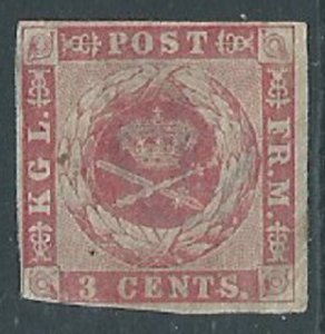 Danish West Indies, Sc #2, 3c Used