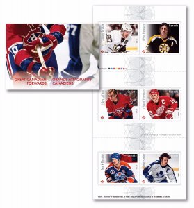 Great Canadian FORWARDS = HOCKEY =NHL= one Booklet of 6 stamps MNH Canada 2016