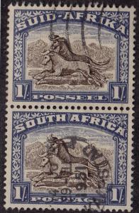 SOUTH AFRICA Used Scott # 62 Animals pair Perf 14 x 14 (2 Stamps) -2
