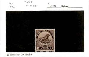 New Zealand, Postage Stamp, #212 Mint LH, 1936 Lizard (AB)