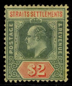 MALAYSIA - Straits EDVII SG166, $2 green & red/yellow, M MINT. Cat £40.