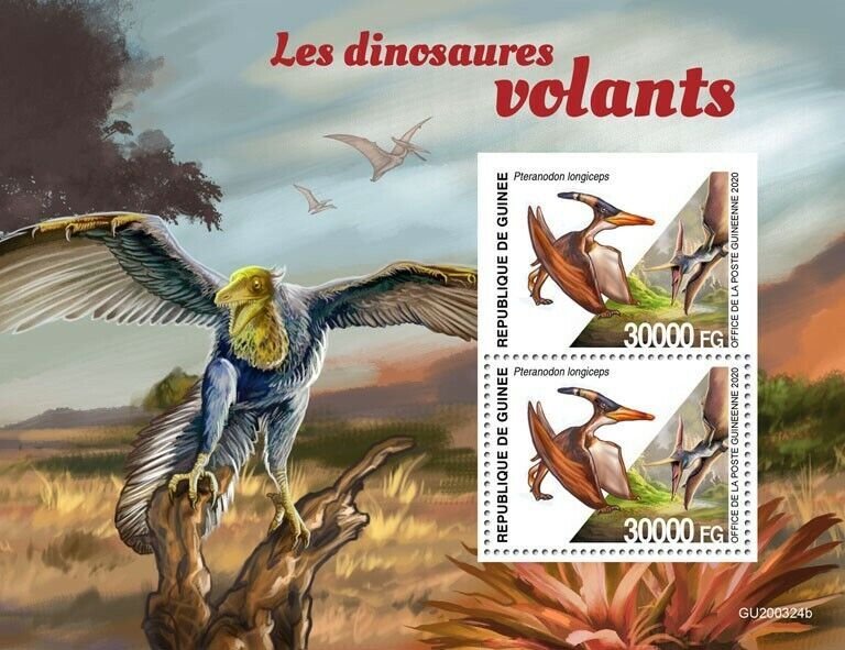 Guinea 2020 MNH Flying Dinosaurs Stamps Prehistoric Animals 2 S/S + IMPF