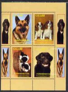 Turkmenistan 2000 Dogs perf sheetlet containing complete ...
