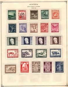 Austria 1945-1949 Collection of 91 Semipostal Stamps on Scott Album Pages