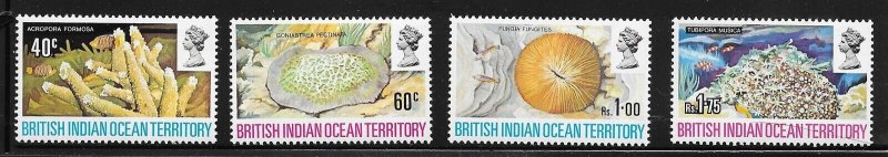 BRITISH INDIAN OCEAN TERR. Sc 44-47 NH ISSUE OF 1972 - SEA LIFE - Sc$18 - (AS24)