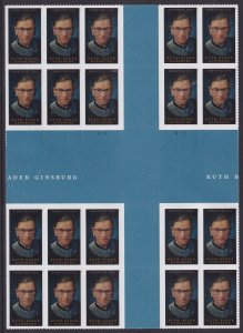 US 5821 Ruth Bader Ginsburg F cross gutter block 20 B MNH 2023