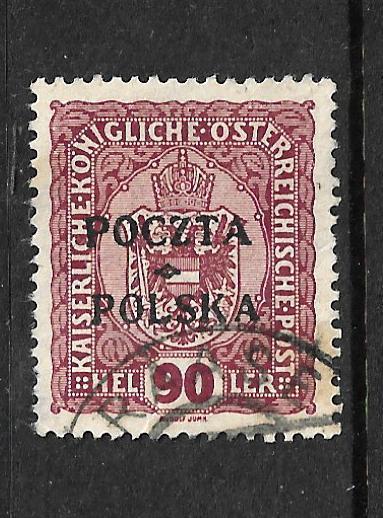 POLAND 1918-19 90h RED VIOLET FU Sc 50