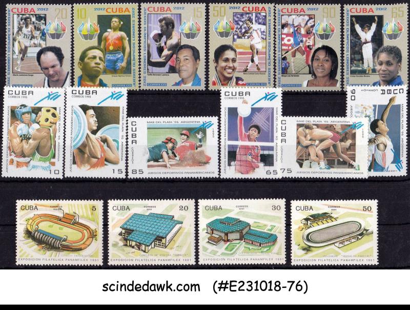 CUBA SELECTED STAMPS OF SPORTS AND OLYMPICS FROM 1991-2012 16V MNH