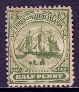 Turks and Caicos Islands - Scott #10 - MH - Hinge bump, toning - SCV $5.75