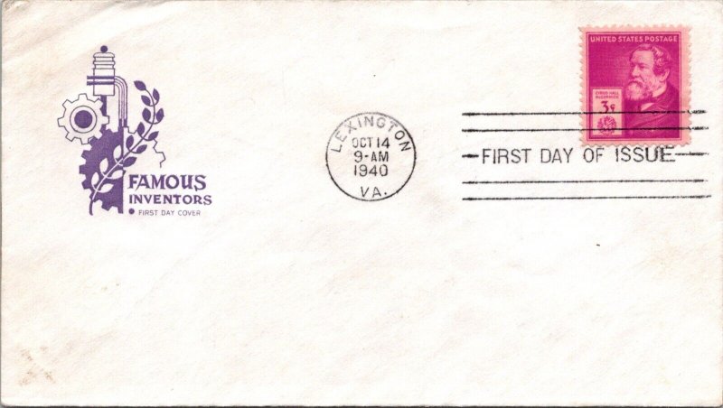 FDC 1940 SC #891 - Farnam Cachet - Lexington, VA - Single - F62986