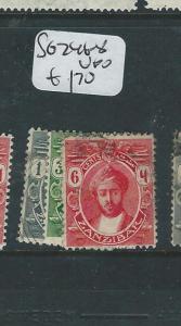 ZANZIBAR (P2402B) SULTAN SG 246-248  VFU