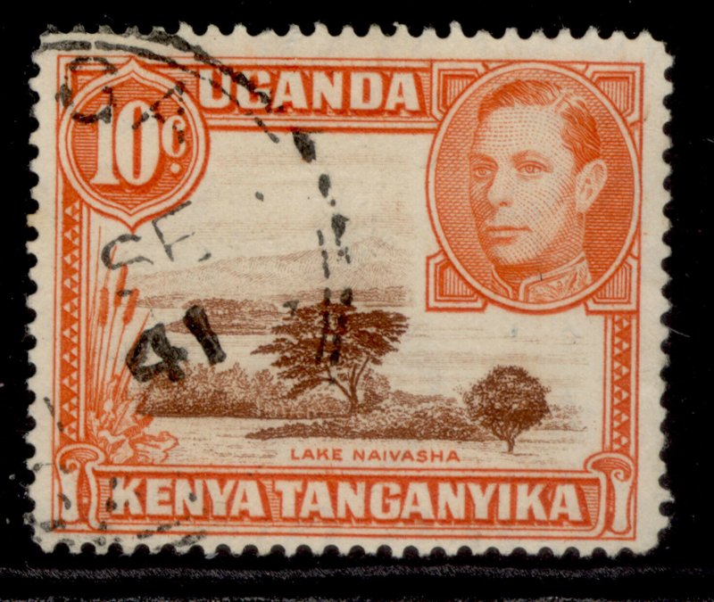 KENYA UGANDA TANGANYIKA GVI SG134b, 10c red-brown & orange, FINE USED. PERF 14 