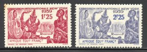 French Equatorial Africa Scott 78-79 MNHOG -1939 New York World's Fair I...