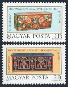 Hungary 2700-2701,2702,MNH.Michel 3505-3506,Bl.151. Bridal chests.1981.