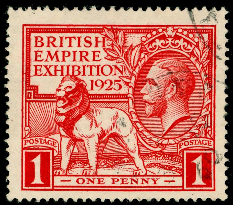 SG432, 1925 1d scarlet, FINE USED. Cat £30.