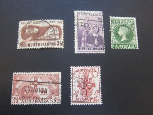 Australia 1954 Sc 275,284,85,87,88 FU 