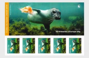 Norway 2024 Europa CEPT Underwater fauna and flora strip with label MNH