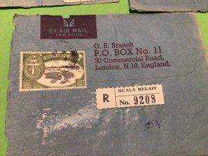 Brunei 1967 Kuala Belait Registered Airmail Cover fronts Ref 58722 