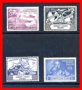 Gilbert & Ellice 1949 #56-59, UPU set of 4  --  MNH