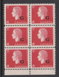 Canada O48 block of 6 mnh