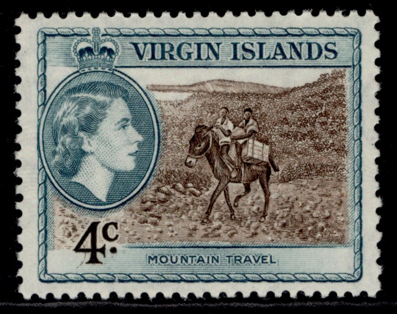 BRITISH VIRGIN ISLANDS QEII SG153, 4c deep brown & turquoise-green, M MINT. 