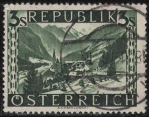 Austria 480 (used) 3s Heligenblut, Carinthia, dk slate grn (1946)