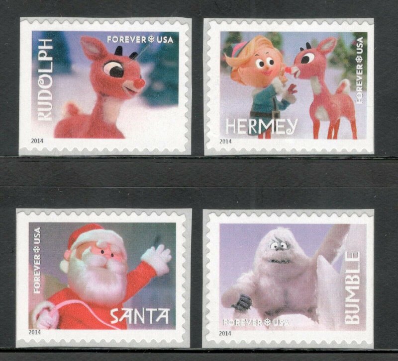 4946-49 Rudolph The Red Nosed Reindeer Set Of 4 Mint/nh Free Shipping (A-393)