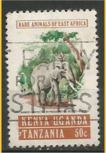 Kenya, Uganda, Tanzania, 1975, used 50c,Elephant, Scott 312