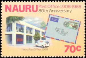 Nauru #347-349, Complete Set(3), 1988, Stamp on Stamp, Never Hinged