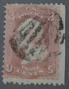 United States #65 Used VG Good Color Bright Paper Barred Circle Cancel
