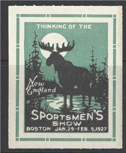 1927 Sportsmans Show In Boston Advertisement Poster Stamp - (AV50)