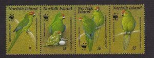 Norfolk Island 1987 Sc 421a-d WWF set MNH