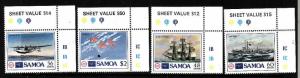 Samoa-Sc#675-8-Unused NH set-Ships-1986-