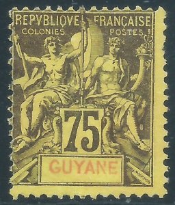 French Guiana, Sc #48, 75c MNG