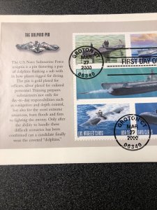 US FDC #3373-3377 SET OF 5 US Navy Submarines Souvenirs Sheet - 2000 Groton, CT