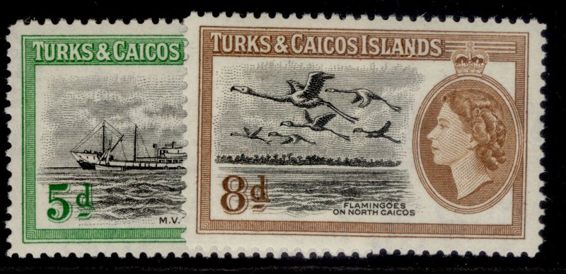 TURKS & CAICOS ISLANDS QEII SG235-236, complete set, NH MINT.