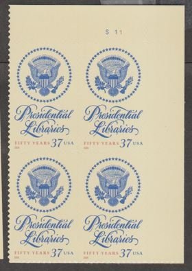 U.S. Scott #3930 Presidential Libraries Act Stamp - Mint NH Plate Block