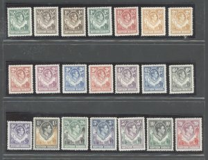 1938-52 Northern Rhodesia, Stanley Gibbons n. 25/45, Series of 21 Values - MNH**