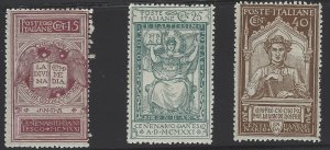 Italy Scott #133-135 Mint Hinged 1921 Lot of Three Stamps
