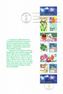 Signed USPS 1st Day Ceremony Program #2267-2274 Special Occasions booklet/10  