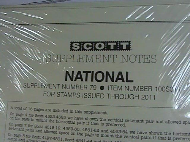 U.S.-SCOTT -NATIONAL---2011 SUPPLEMENT--(NUMBER 79)-NEW IN PLASTIC