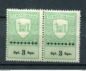 Estonia Germany Occ WW2 Revenue Ovpt with Rpf on 3 s No297 MNH Pair 11771