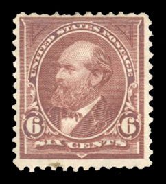 United States, 1894-95 #271 Cat$110, 1895 6c dull brown, hinged, short perfs ...