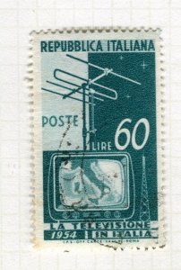 ITALY; 1954 early Television Pictorial issue fine used 25L. value